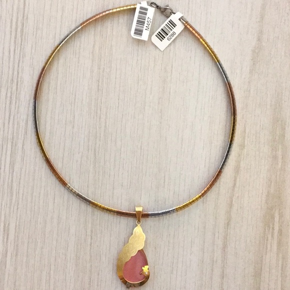 Omega choker with peacock pendant steel - Picture 4 of 5